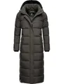Navahoo Damen Wintermantel warmer Steppmantel lang mit abnehmbarer Kapuze Isalie Anthracite Gr. XXL
