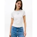 Tommy Jeans Kurzarmshirt TJW SLIM ESS LOGO 1 TEE EXT weiß M (38)