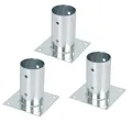 Alberts 211943 Aufschraubhülse | für Rund- oder Vierkantholzpfosten | feuerverzinkt | Ø81 mm | 3er Set