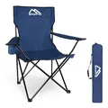 MSPORTS Campingstuhl Premium inkl. Tragetasche in Königsblau Anglerstuhl Faltstuhl Klappstuhl mit Armlehne und Getränkehalter praktisch robust leicht