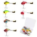 Angelköder Set 6 Stück Jig Spinner Angeln Spinnerbait Kunstköder Hecht Köder Angel Köder für Barsch Hecht Zander Wels Döbel