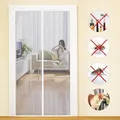 MYCARBON Fliegengitter Tür Magnet 140x220cm Insektenschutz Balkontür Fliegenvorhang 10 x Stärker als Normales Fliegengitter ohne Bohren Vorhang für Balkontür Wohnzimmer Schiebetür Terrassentür Weiß