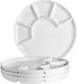MÄSER Fondueteller Fondueteller Ø 24 cm, aus Porzellan, (4 St), Teller Set
