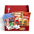 Nordthy Original Dänisches Hot Dog Set für 20x Hotdogs – Komplett Party Paket mit leckeren Würstchen/Brötchen/Hot Dog Saucen/Remoulade/Gurken – Premium Hot Dog Paket im NeedforSweet Karton