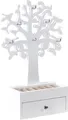 Schmuckaufbewahrung - 19,5 x 31 cm - Weiß - MDF - Metall - mit 6 Haken