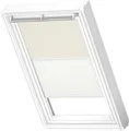 VELUX Original Dachfenster Duo Verdunkelungsrollo für C02, Hellbeige, mit weißer Führungsschiene