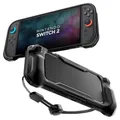 Spigen Rugged Armor Hülle Kompatibel mit Nintendo Switch 2 2025 Case mit Handschlaufe Zubehör - Matt Schwarz