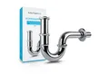 Bächlein Siphon Universaler Röhrensiphon, (flexibler Waschbeckenablauf), Einfache Montage - Hochwertiger Chrom-Ablauf