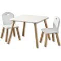 KESPER® Kindertisch mit 2 Stühlen weiß – Kinder-Sitzgruppe | Kindermöbel-Set für Kinderzimmer & Spielbereich | 3-tlg. 1771213 - Weiß/Naturbelassen