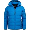 Arctic Seven Herren Steppjacke wind- und wasserabweisende Winterjacke mit  Kapuze Blau