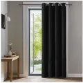 Deconovo Verdunkelungsvorhang Blickdichter Vorhang mit Ösen Gardinen Wohnzimmer 1 Stück, Verdunkelung Lärmschutz Thermogardine Dicke Vorhänge Kälteschutz schwarz 140 cm x 260 cm