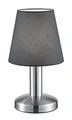 Trio Leuchten Tischleuchte Mats II 599700142, Metall Nickel matt, Stoffschirm grau, exkl. 1x E14, On/Off Touch, Schirm Grau