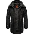 Stone Harbour warme Herren Winterjacke Parka Outdoor Luxus Doppel Kapuze Tahaa Schwarz Gr. 48 - M - Schwarz - 48