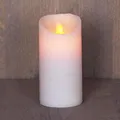 LED Echtwachskerze Kerze Farbauswahl Timer flackernde Wachskerze Kerzen Batterie, Farbe:Weiß, Größe:15 cm