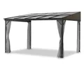 Leco Terrassenüberdachung - 400x300x214cm - anthrazit - Aluminium / Polyester / Polycarbonat