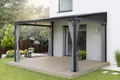 Leco Anbaupavillon Pavillon Terrassenüberdachung Melanie ca. 12 m2 freie Nutzfläche, mit 4 Seitenteilen, (inklusive Polyester Seitenteilen in lichtgrau), freistehend 3 x 4 m