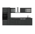 Vicco Küchenzeile R-Line, Anthrazit Landhaus/Anthrazit, 350 cm ohne Arbeitsplatte