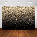 Mehofoto 2.2x1.5m Gold und Schwarz Bokeh Spots Fotografie Hintergrund Abstrakter Hintergrund Banner für Abschlussfeier Prom Selfie Braut Bachelorette Geburtstagsparty Photo Booth Studio Requisiten