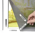 EASYmaxx Pollenschutz für Fenster mit Magic Click | Individuell zuschneidbar für alle Fenster bis 150 x 130 cm | Einfache Montage mit 12 Magneten - kein Bohren oder Schrauben [Grau]