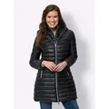 Steppjacke HEINE, Damen, Gr. 50, schwarz, 55% Polyester, 45% Polyamid, unifarben, Langarm, Jacken