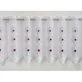 Stickereien Plauen Scheibengardine Blüten (1 St), Durchzuglöcher, transparent, Voile, veredelt mit echter Plauener Spitze Stickerei weiß 128 cm x 40 cm