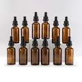 YIZHAO Pipettenflasche 50ml Braun, Apothekerflasche mit Pipette Glas, für Ätherisches Öl, Aromatherapie, Massage, Düfte, Labor, Kosmetik, Reisen – 12 Pcs