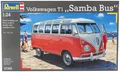 REVELL, VOLKSWAGEN T1 Samba Bus Modell zum Zusammenbauen und Bemalen, 1/24, R...