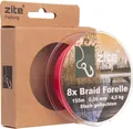 Zite Fishing 8x geflochtene Schnur Forelle 0,06mm rot 155m