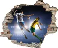 queence Wandtattoo Fußball (1 St), Wandsticker, Wandbild, selbstklebend, 3D, Wanddurchbruch