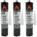 Sikaflex 221 Dichtstoff Kleber schwarz 3x 300ml Dichtmasse überlackierbar