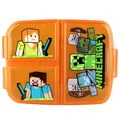 Minecraft Brotdose Kinder  Lunchbox mit 3 Fächern und ClipVerschlüssen, Bento...