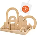 Merle Toys® - Holzbausteine ab 2 Jahren: Kinderspielzeug aus Holz, Montessori Spielzeug, Holzspielzeug, Set aus 30 Bauklötze und Bausteine