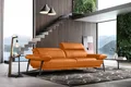 Egoitaliano 2,5-Sitzer Anais, Designsofa mit erstklassigem Sitzkomfort, Fußfarbe schattengrau, Kopfteil verstellbar, 232 cm, Leder BULL, orange