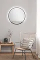Talos LED-Lichtspiegel, rund, mit indirekter LED Beleuchtung in schwarz matt Ø 80 cm