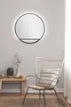 LED-Lichtspiegel TALOS, schwarz (schwarz matt), Ø:60cm, Spiegel, LED-Lichtspiegel, rund, mit indirekter LED Beleuchtung in schwarz matt Ø 80 cm