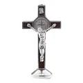 POFET Kruzifix Jesus Christus Kreuz Statue Figur für Auto Home Chapel Decor - Silber