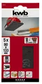 kwb Gitterleinen Schleif-Papier Schleifgitter-Scheibe für Nass- und Trocken-Schliff, f. Schwing-Schleifer 80 x 133 K-120, aus Fiberglas, gelocht m. Klett, 5 Stk.