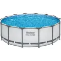 Bestway Stahlrahmen-Pool Set Steel Pro Max Frame GS Ø 427 x 122cm Rund Lichtgrau