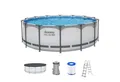 Bestway Framepool Steel Pro MAX™ (Set, Inkl. Filterpumpe, Sicherheitsleiter, Abdeckplane), Ø 427 x 122 cm