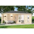 Alpholz 5-Eck Gartenhaus Liwa Walmdach Unbehandelt 575 cm x 274 cm