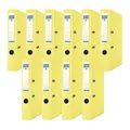 Donau Premium Ordner Schmal 10er Pack/DIN A4 / 5 cm / 10 Stück/Gelb/Kunststoffbezug PP/Carton Papier Schlitzordner Büroordner Aktenordner Ringordner/Grünen Punkt
