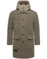 STONE HARBOUR Herren Wintermantel in Wollmantel-Optik langer gefütterter Trenchcoat mit herausnehmbaren Inlay Thiagoo XX Stone Brown Gr. XL