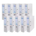 Donau Master Ordner Breit 10er Pack/DIN A4 / 7,5 cm / 10 Stück/Weiße/Kunststoffbezug PP/Carton Papier Schlitzordner Büroordner Aktenordner Ringordner/Grünen Punkt