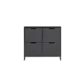 SoBuy Schuhschrank mit 4 Schubladen Schwarz 100x47x91cm Modern