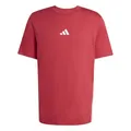 adidas Men's Essential Three Stripes Single Jersey Tee, Active Maroon/White, L