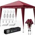 CASARIA® Pavillon Capri 3x3m Pop-Up UV-Schutz 50+ Wasserdicht Winterfest mit Tasche Faltbar Stabil Camping Garten Faltpavillon Partyzelt Rot - Rot