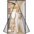 DOOR EASY Fliegengitter Balkontür 140 x 240cm Magnet – Premium Hochleistungs-Gewebe (Reißfester als Fiberglas) – Insektenschutz Tür ohne Bohren – Lückenlos schließender Magnetvorhang Terrassentür