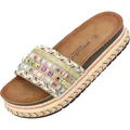 Palado Pantoletten Damen Vaphine by Sila Sahin - bequeme Sandalen mit Plateau-Sohle - elegante Hausschuhe - modische Sommerschuhe Gold UK5,5 - EU38