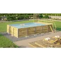 Weka Massivholzpool 595 Gr.2 Technikraum/Sonnendeck 490 64 x203 cm Blau
