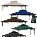 freigarten.de Ersatzdach für Pavillon Grill 2.4[m] x 1.5[m] Meter Pavillon Wasserdicht Material: Panama PCV Soft 370g/m2 extra stark Modell 11 (C...
